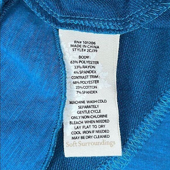 Soft Surroundings deep teal blouse sz small - Picture 3 of 6